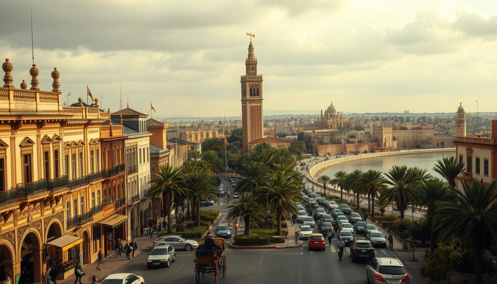 Rabat cityscape during French Protectorate era